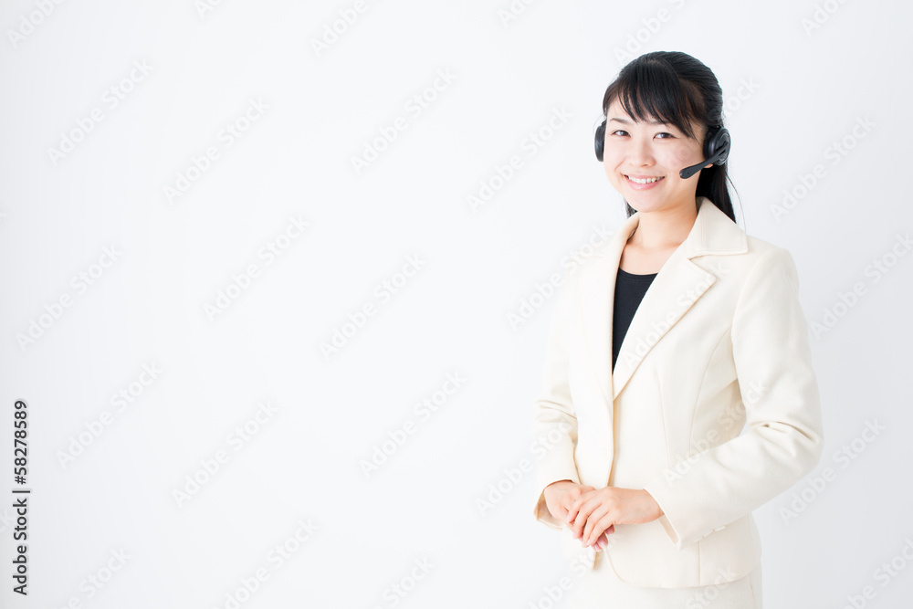 young asian businesswoman on white background young asian businesswoman on white background