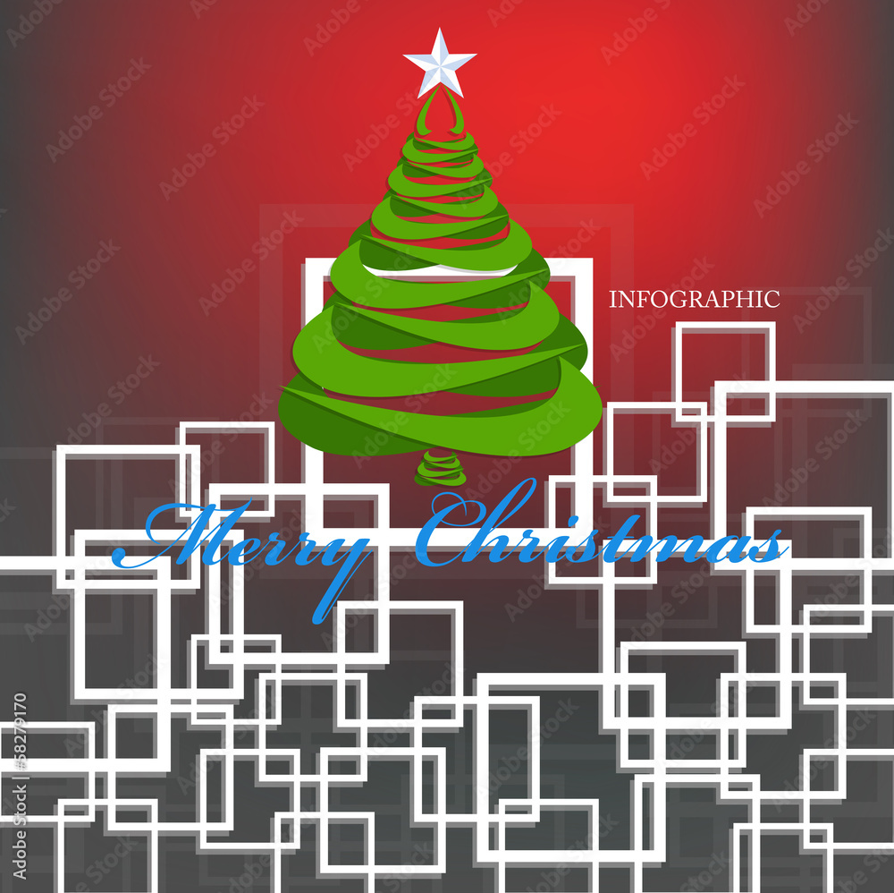 Fototapeta premium Abstract paper Christmas Tree Template Eve.Background.Vector
