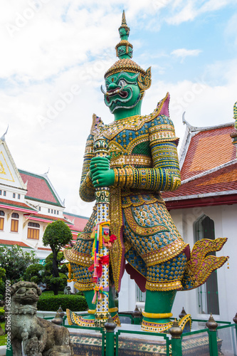 green giant statue of the temple thailand