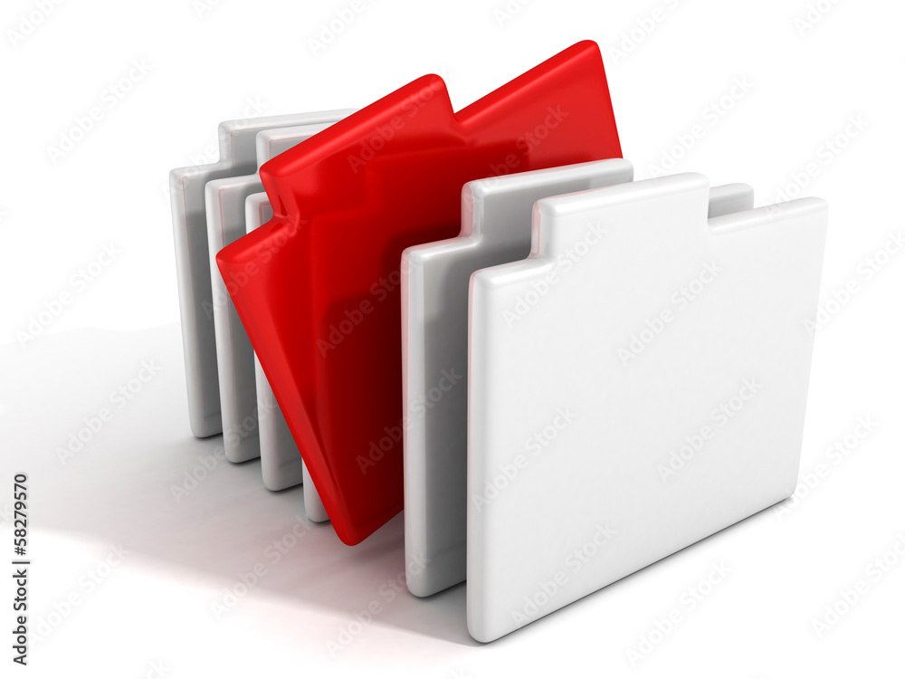 concept office document paper folders with red one concept office document paper folders with red one