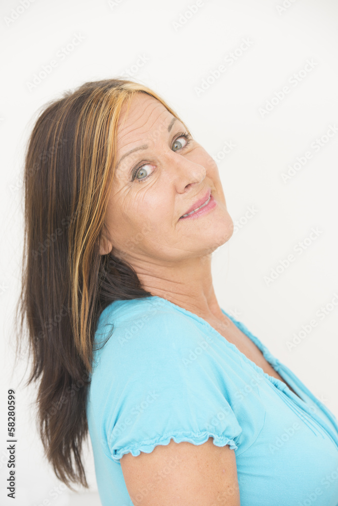 Attractive friendly happy mature woman Attractive friendly happy mature woman