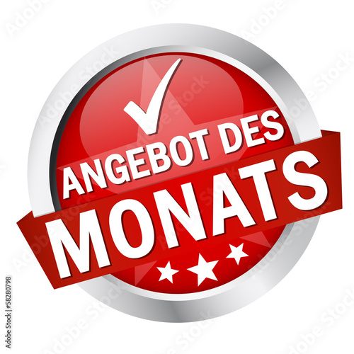 Button mit Banner " ANGEBOT DES MONATS "