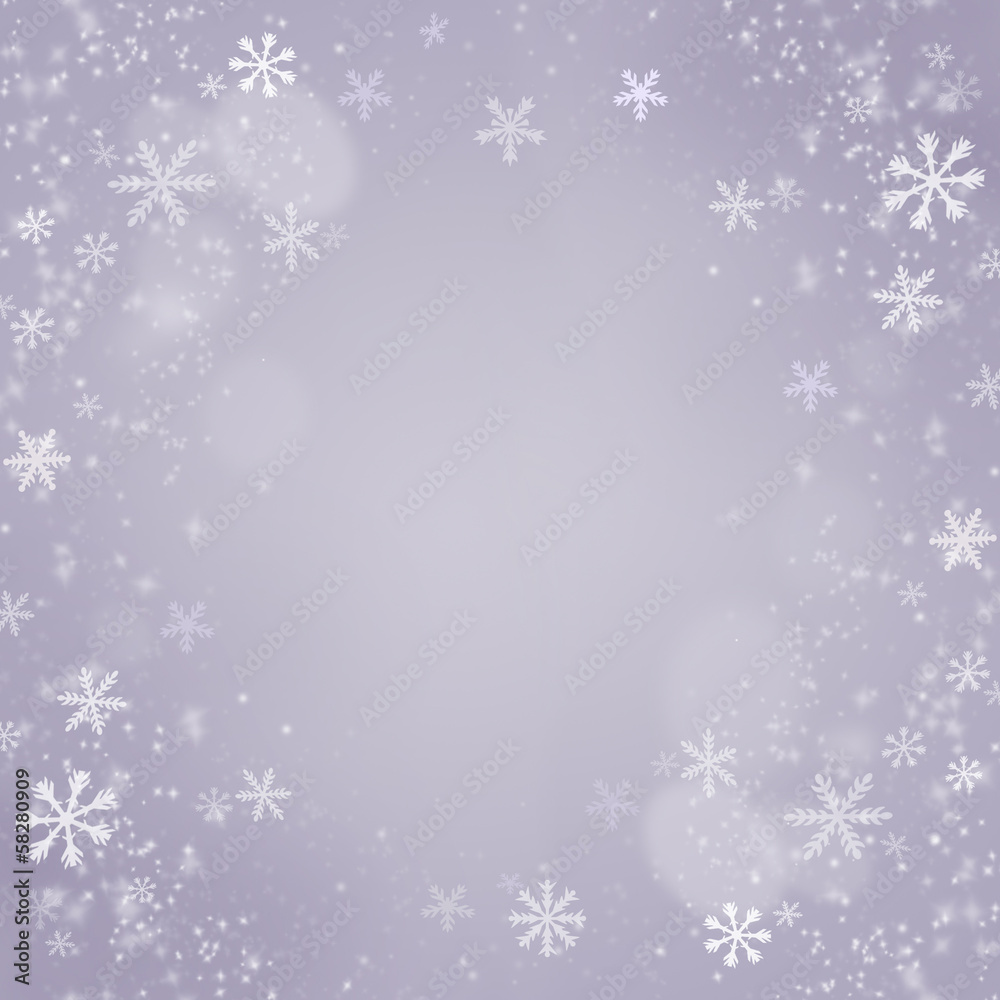 Christmas snowflakes background. Holiday Violet Card
