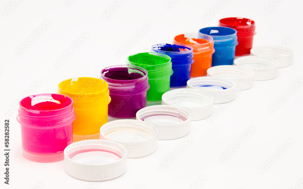 Gouache paint isolated on a white Gouache paint isolated on a white