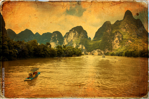 Guilin karst mountains landscape photo