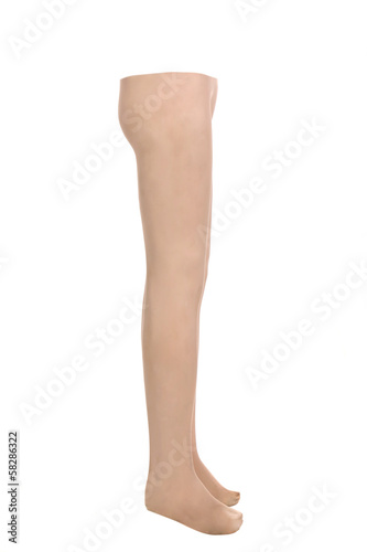 Close up of mannequin male legs.