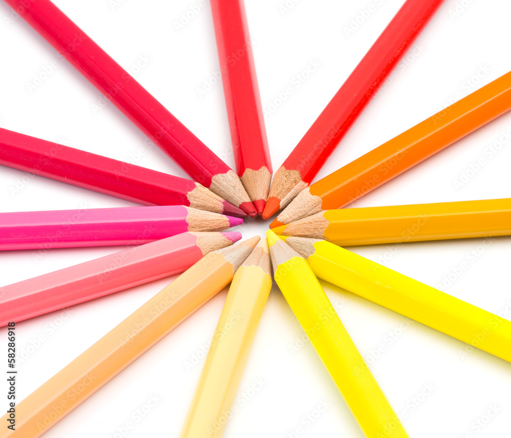 Color pencils isolated on white background Color pencils isolated on white background