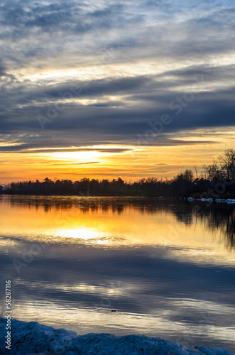 Sunset over the river. © subject