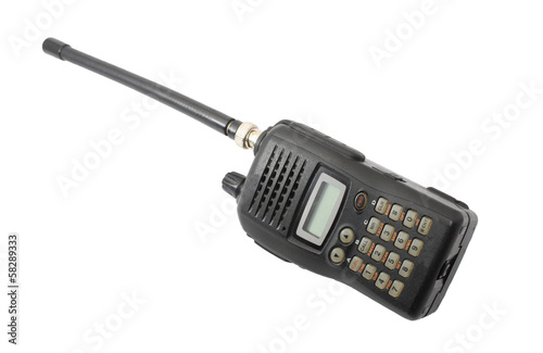 Black ham radio isolated on white
