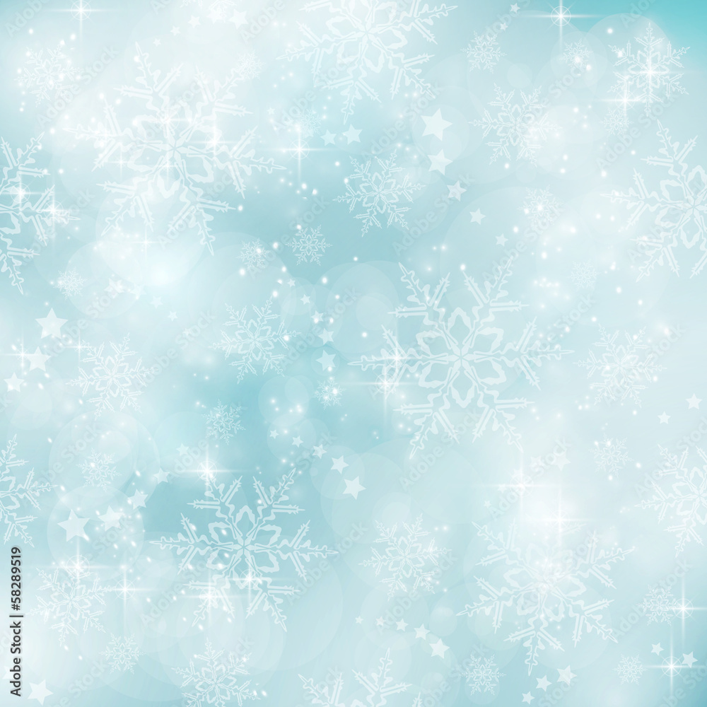 Soft and blurry pastel blue Winter, Christmas pattern