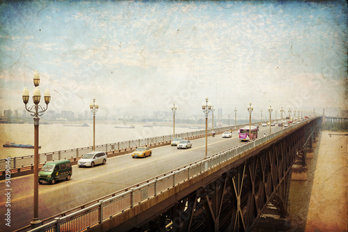 Nanjing - Yangtze River Bridge, built in 1968 photo