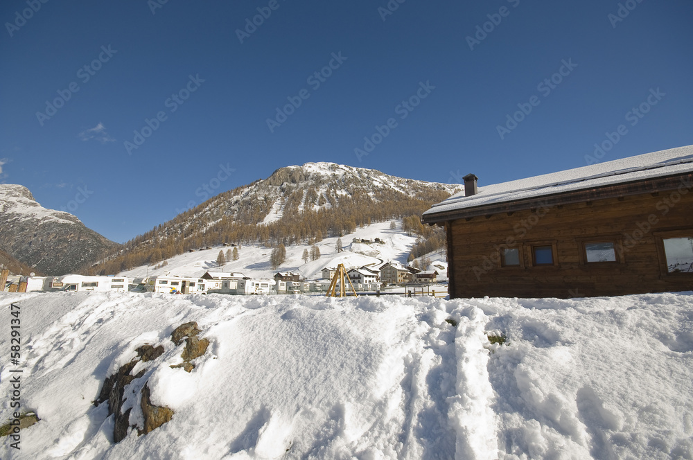 Livigno in winter landscape