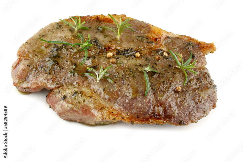 Grilled neck steak marinated in herbs Grilled neck steak marinated in herbs