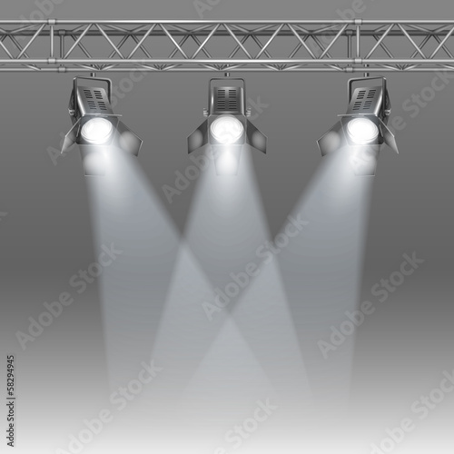 stage with projectors