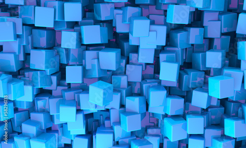 Abstract background of 3d blue cubes