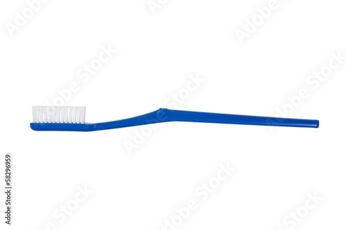 Close-up of a blue toothbrush