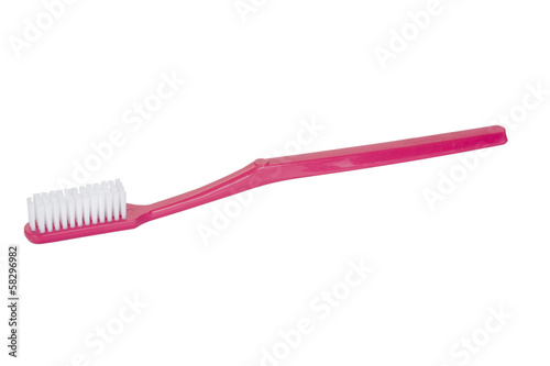 Close-up of a pink toothbrush