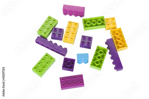 Canvas Print Close-up of plastic blocks