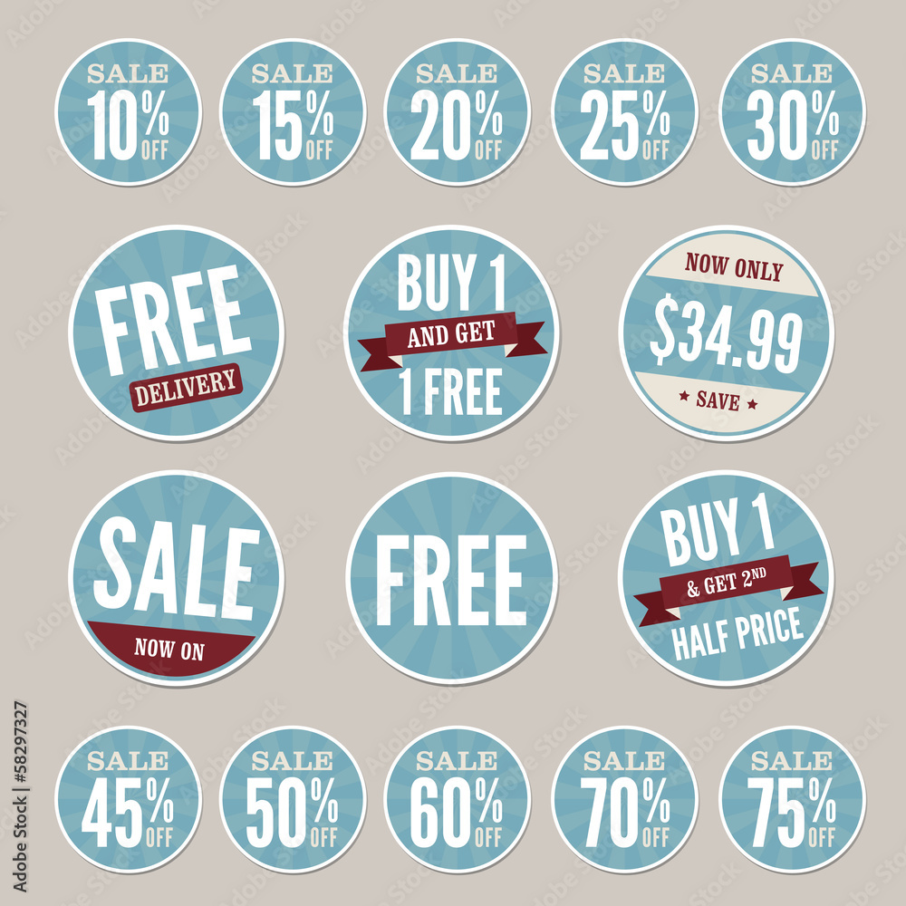 Obraz premium Vintage Retail Stickers