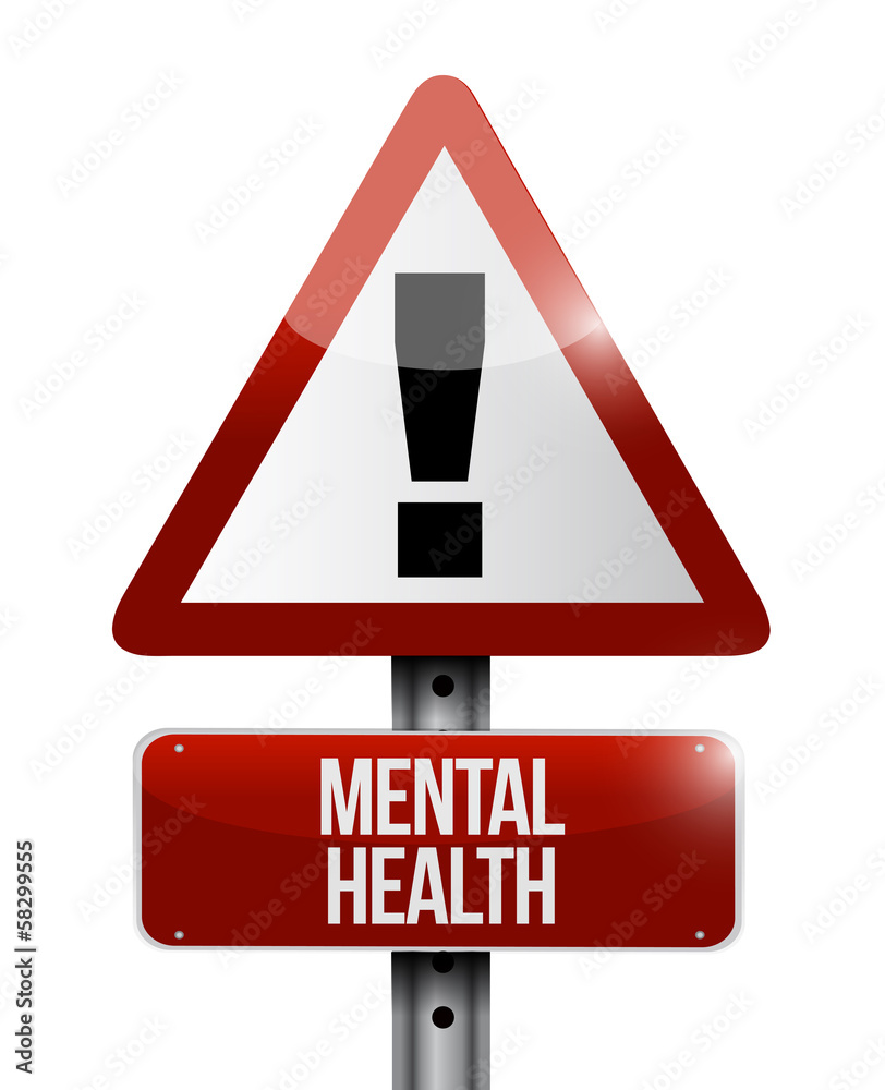 mental health warning road sign illustration mental health warning road sign illustration