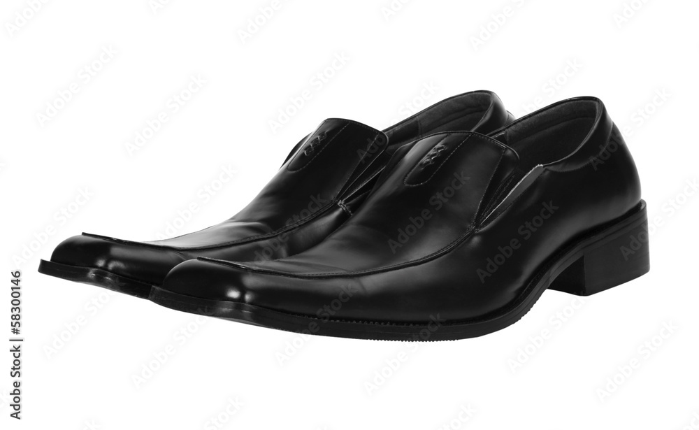 Close-up of a pair of black leather shoes Close-up of a pair of black leather shoes