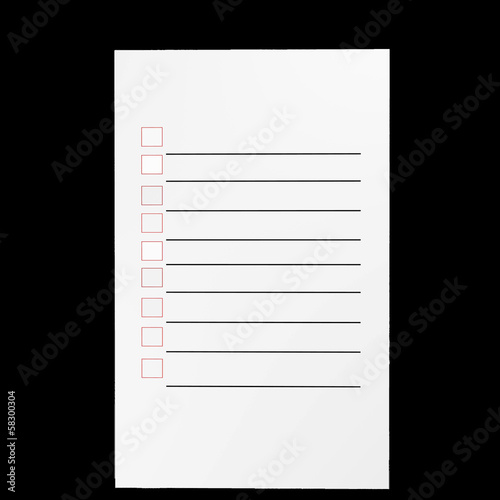 To do list blank isolated