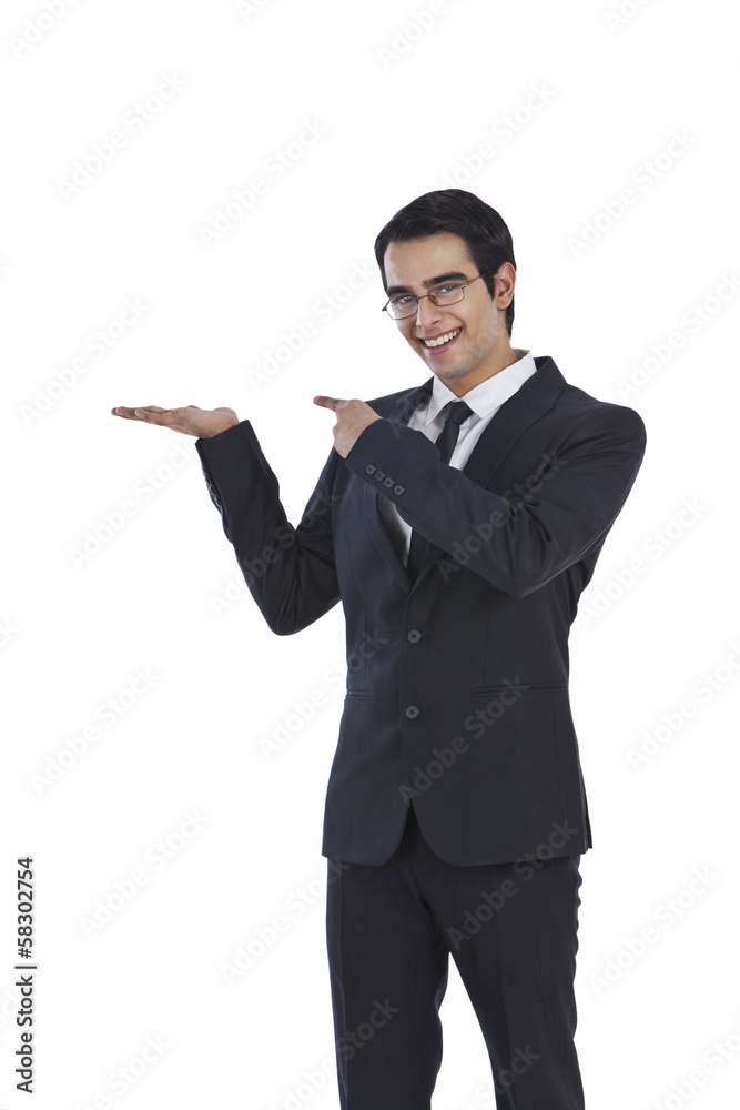 Portrait of a businessman gesturing Portrait of a businessman gesturing