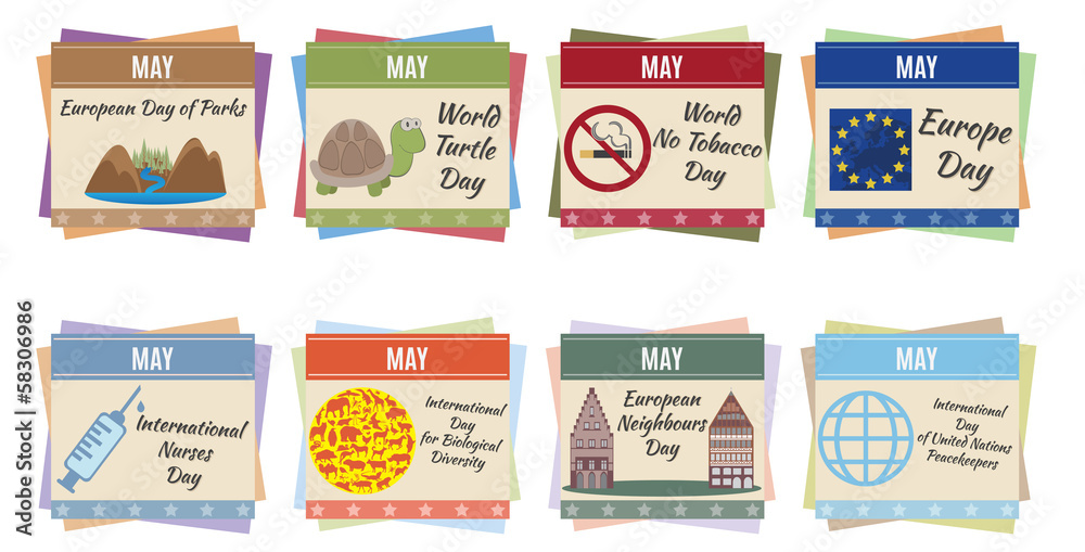 World holidays. May