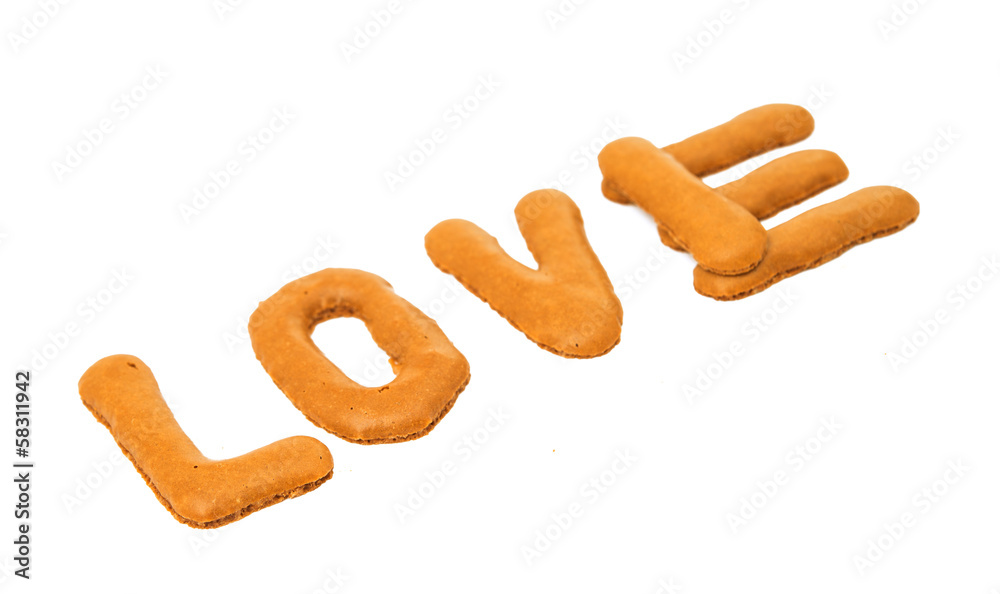 chocolate letters isolated