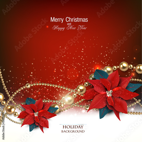 Elegant  background with Christmas garland. Vector illustration