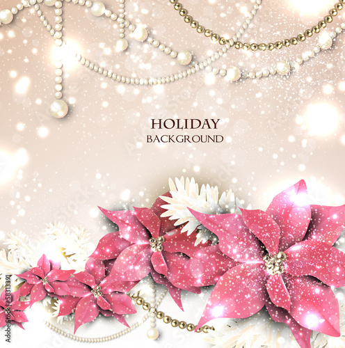 Elegant  background with Christmas garland. Vector illustration