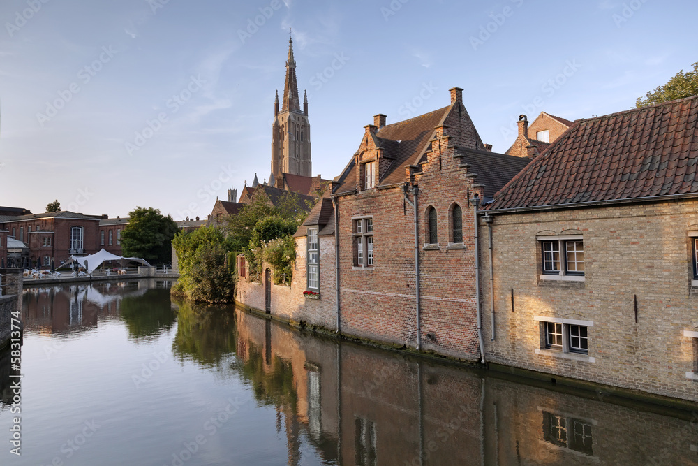 River channel and buildings in Bruges