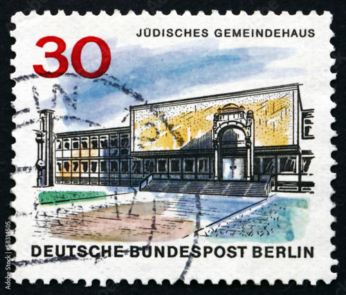 Postage stamp Germany 1966 Jewish Community Center, Berlin