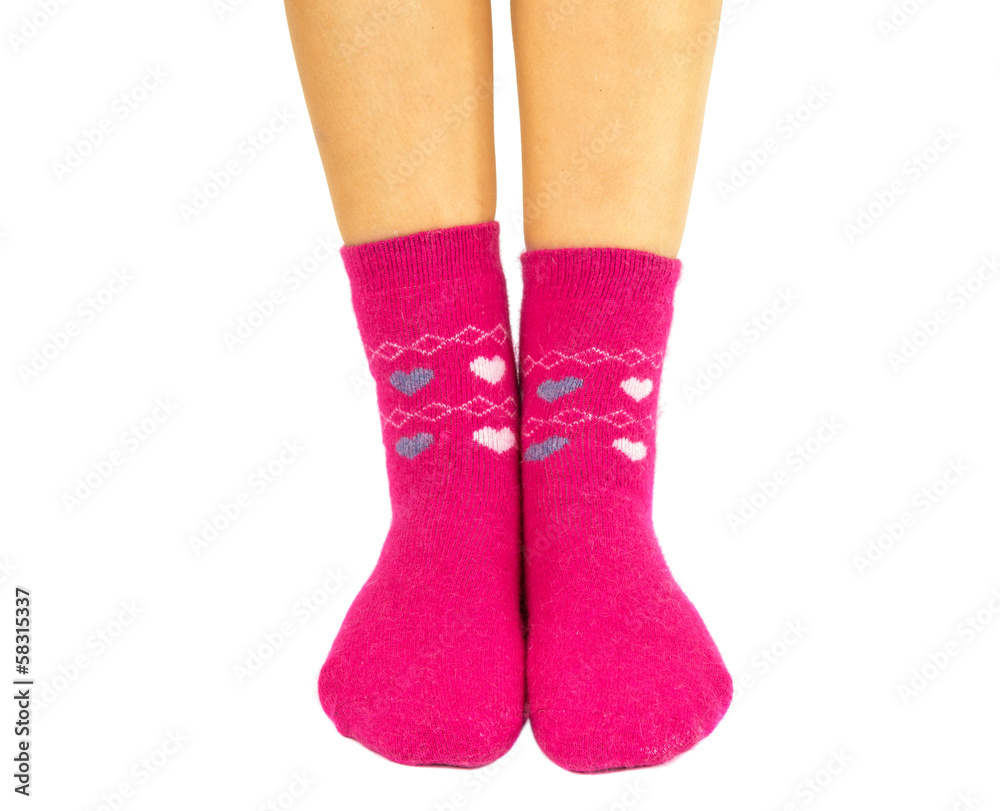 socks on the feet isolated socks on the feet isolated