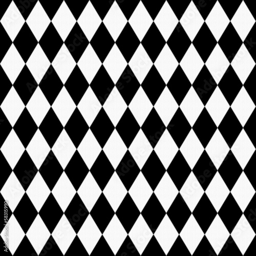Black and White Diamond Shape Fabric Background