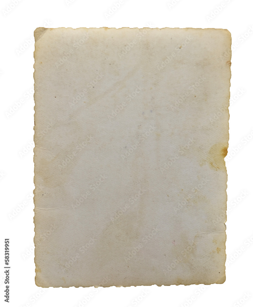 Old paper isolated on white background