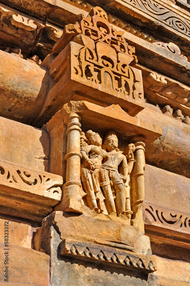 Human Sculptures at Khajuraho, India - UNESCO heritage site.