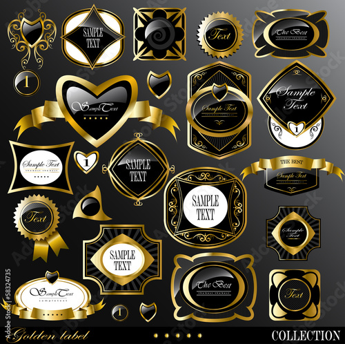 black gold labels