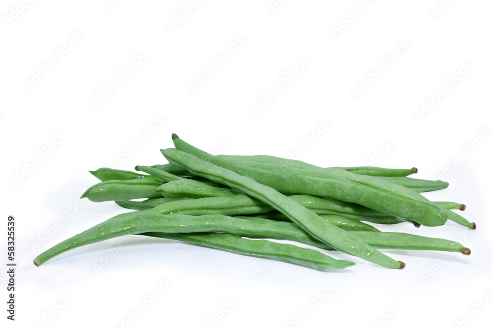 Green beans isolated on a white background Green beans isolated on a white background