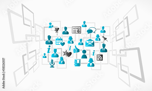 Abstract social media vector concept background illustration
