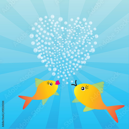 Two fishes in love
