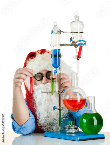 Santa Claus with flasks