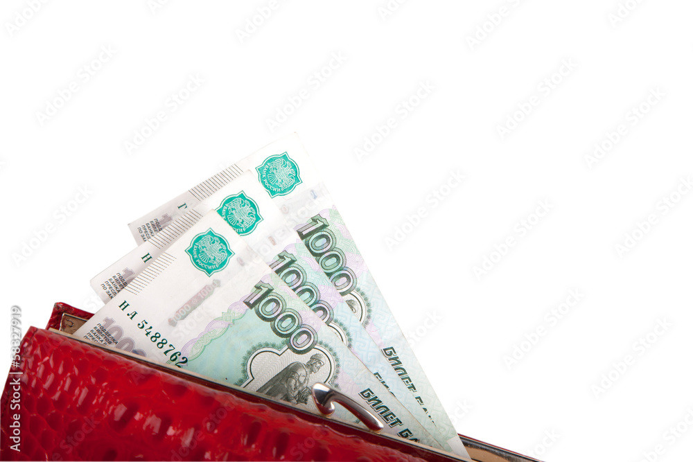 wallet with money on white wallet with money on white
