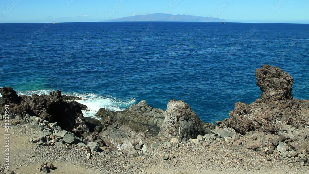 Beautiful view from Tenerife Island to La Gomera island. Canary islands. Spain. Beautiful view from Tenerife Island to La Gomera island. Canary islands. Spain.