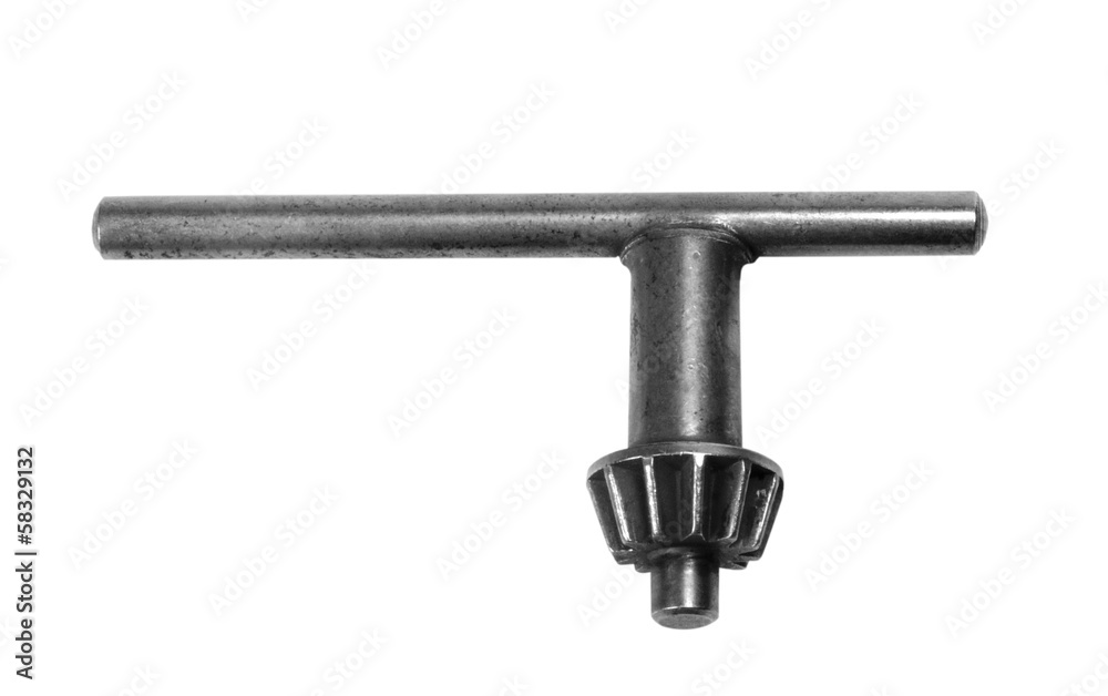 Close-up of a drill chuck key Close-up of a drill chuck key