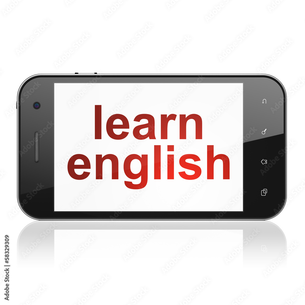Education concept: Learn English on smartphone Education concept: Learn English on smartphone