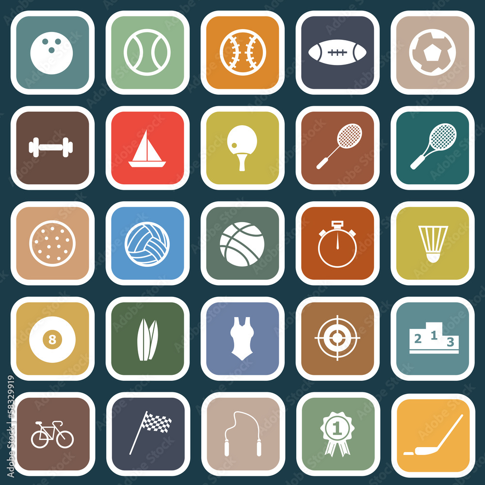 Sport flat icons on blue background Sport flat icons on blue background