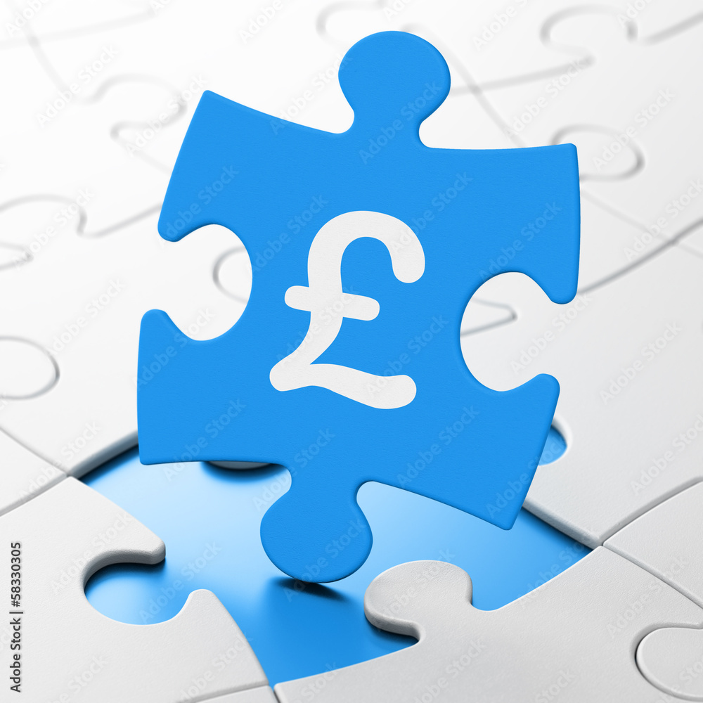 Currency concept: Pound on puzzle background Currency concept: Pound on puzzle background