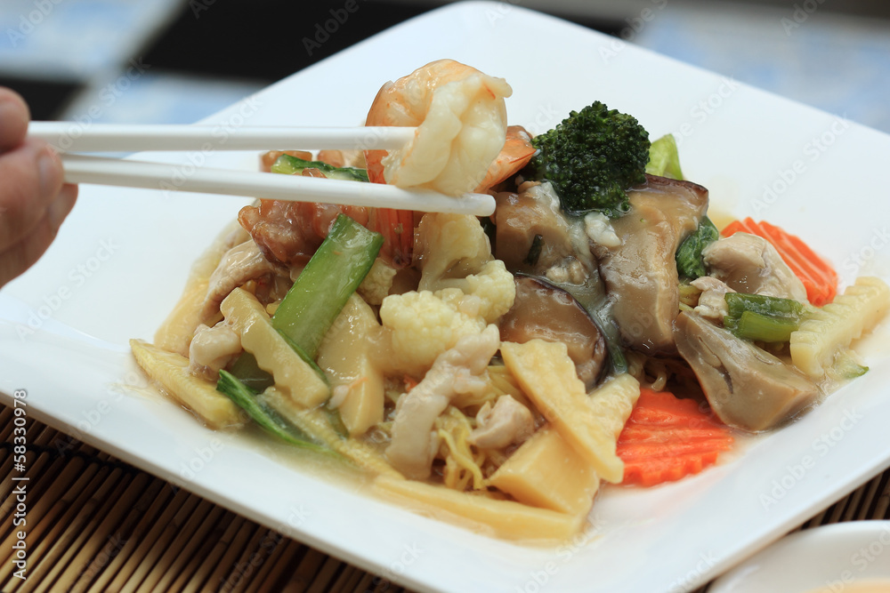 Chinese style stir fried yellow noodles with in gravy sauce Chinese style stir fried yellow noodles with in gravy sauce