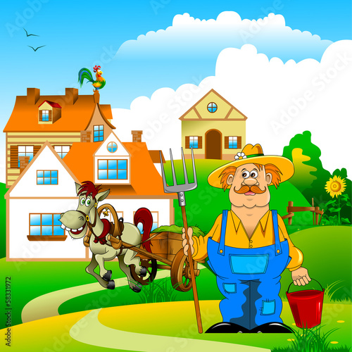 farmer and village
